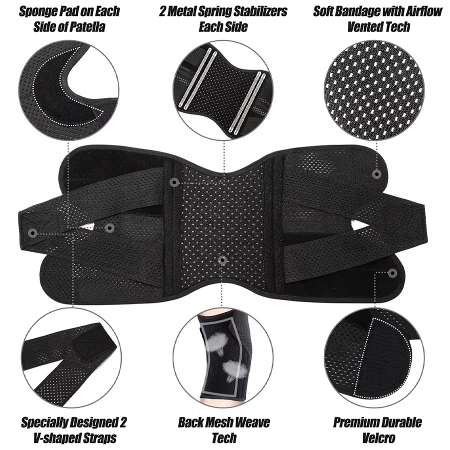 Muqinush Adjustable Sports Knee Pad - Breathable Support for Running, Basketball, and Fitness